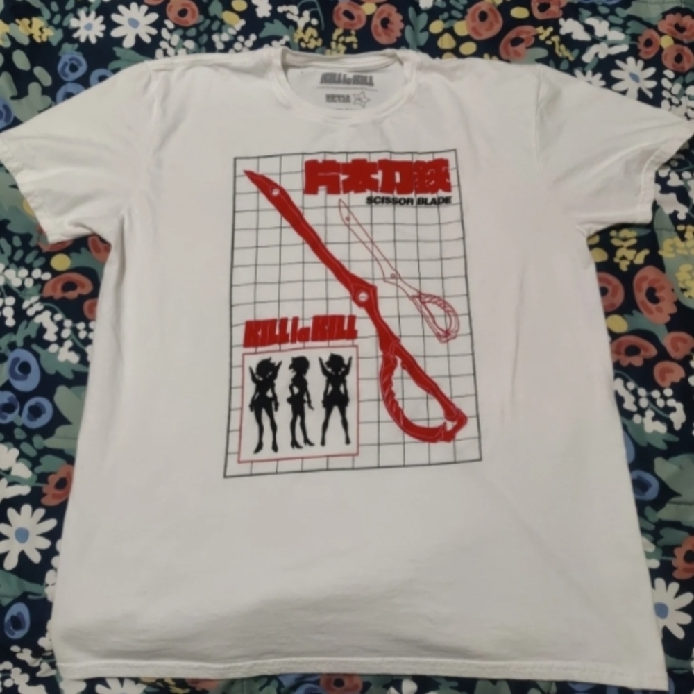 Kill la Kill Scissor Blade Graphic Tee - White with Red and Black Print